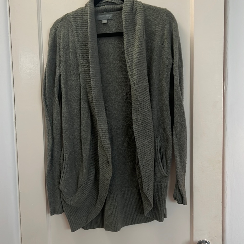 Barefoot dreams cozy chic lite cardigan in sage green